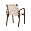 Spisestol Armchair 45 fra Artek: Valnøttfarget bjørk med flettet lin (natural white) og armlener i tre