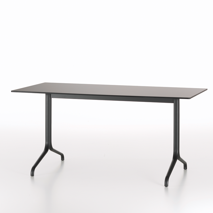 Utebord: Spisebordet Belleville Table Rectangular fra Vitra med svart bordplate, 75x160 cm.