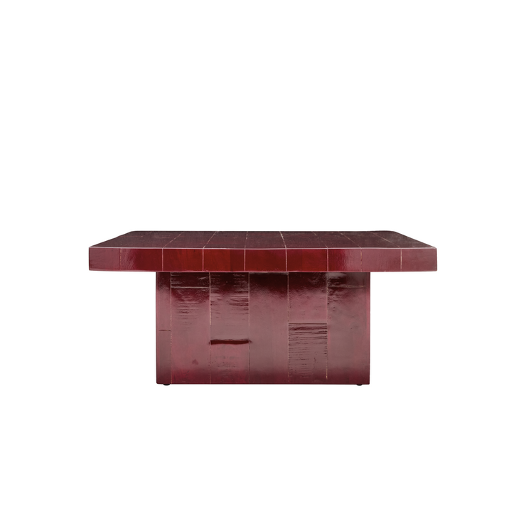 Sofabord Brick fra House Doctor med 'fliser' i høyglanslakkert mangotre, farge Rød