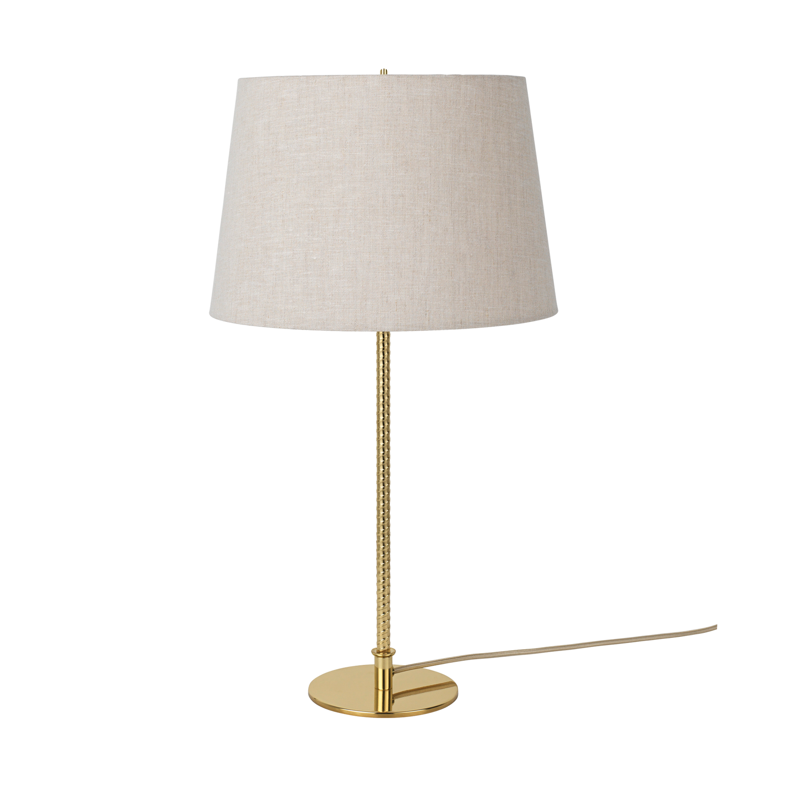 Bordlampen 9205 fra Gubi med skjerm i lys kanvas.