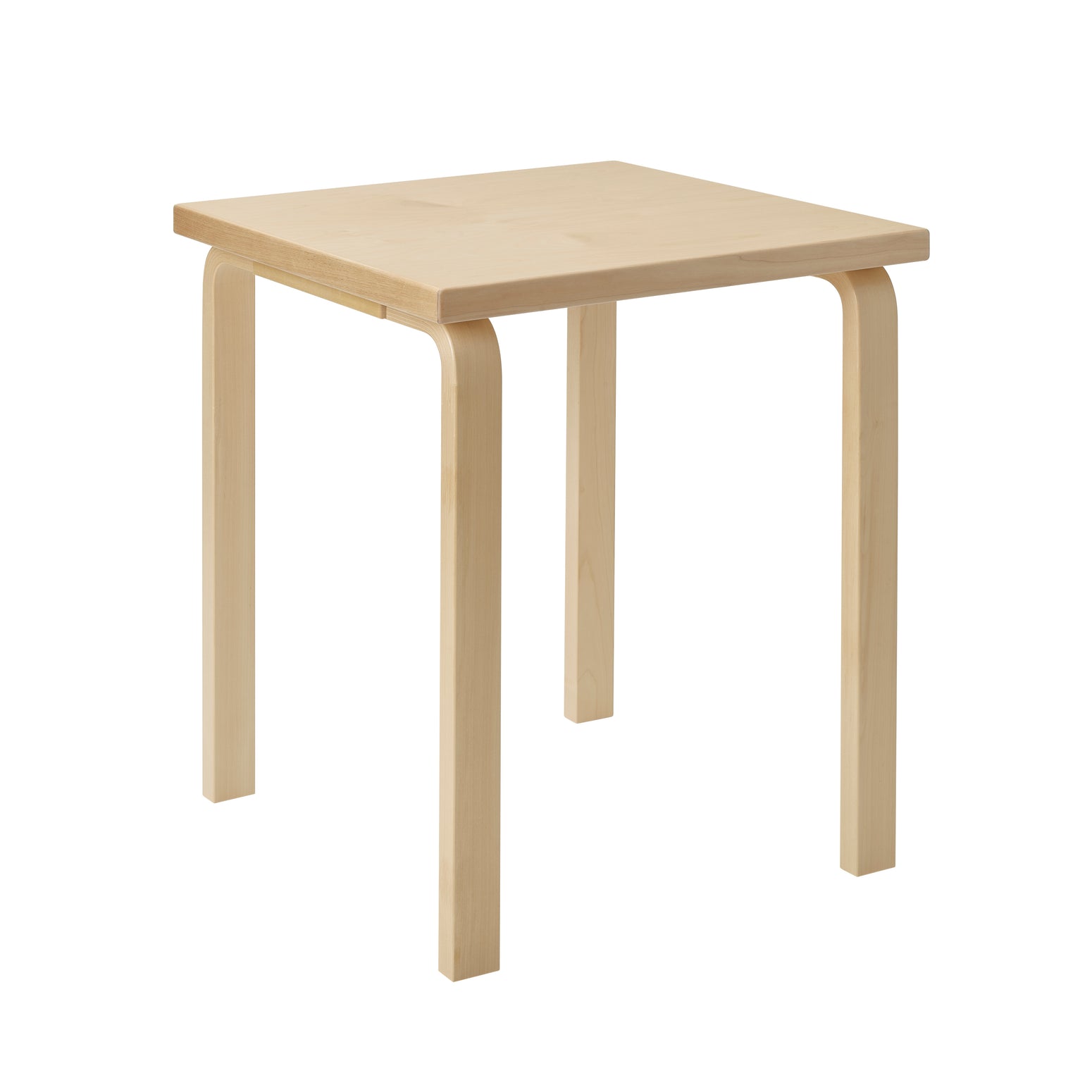 Spisebord Aalto Table 80C fra Artek, kvadratisk, i heltre bjørk med bordplate i bjørkefinér.
