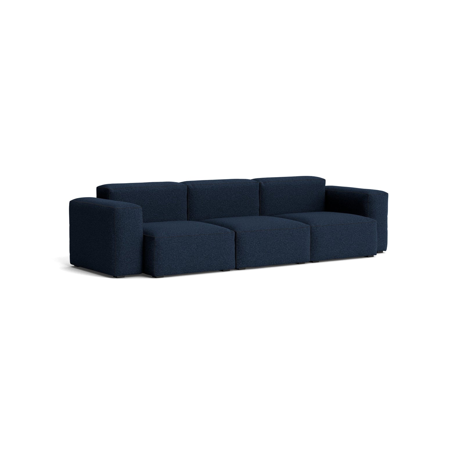 Sofa Mags Soft Low 3-seter fra Hay med tekstil Flamiber Dark Blue