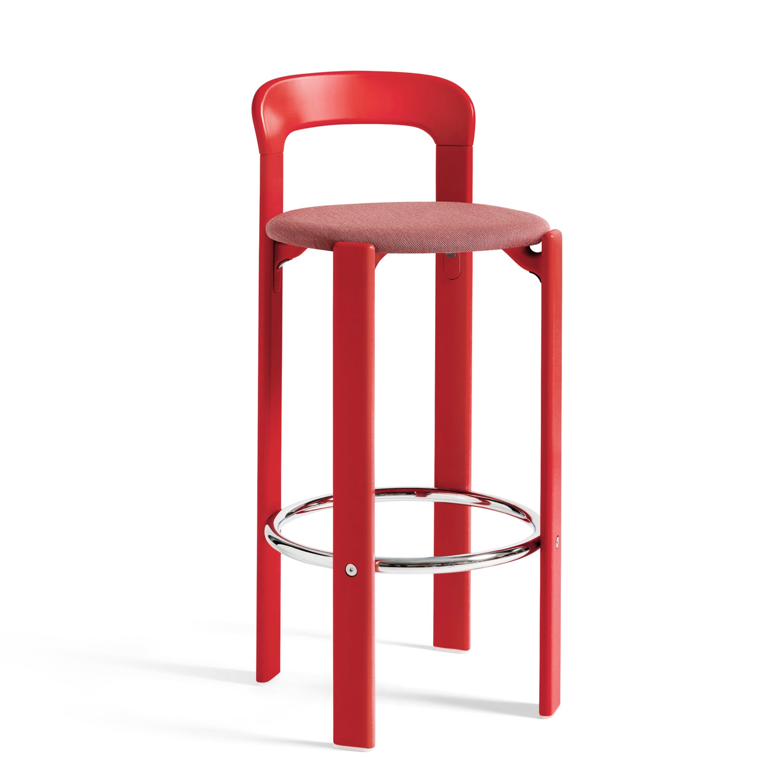 Barstol Rey Bar Stool H75 Scarlet Red, med polstret sete i Steelcut Trio 636