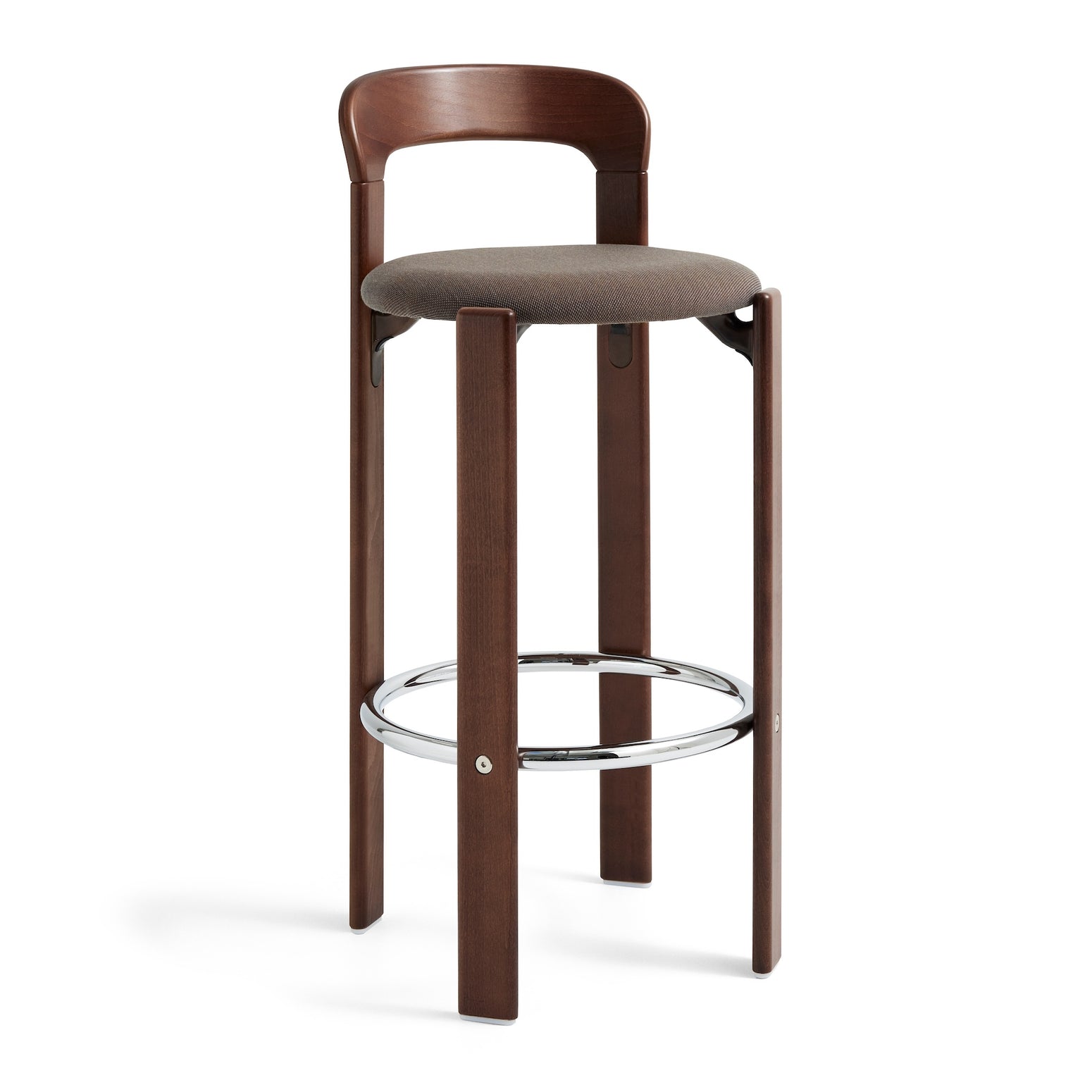 Barstol Rey Bar Stool H75 Umber Brown med polstret sete i tekstil Steelcut Trio 376