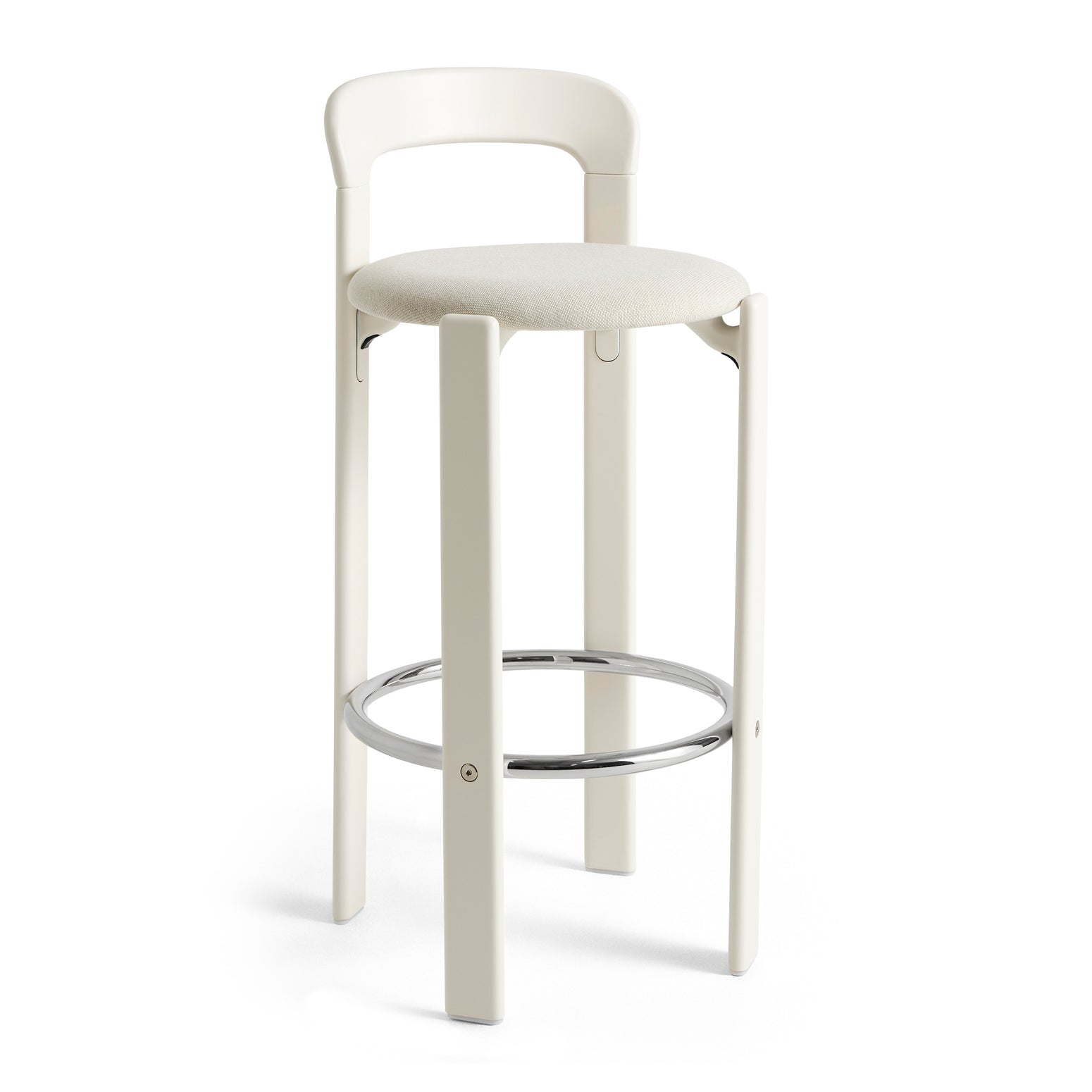 Barstol Rey Bar Stool H75 Cream White med polstret sete i tekstil Mode 011