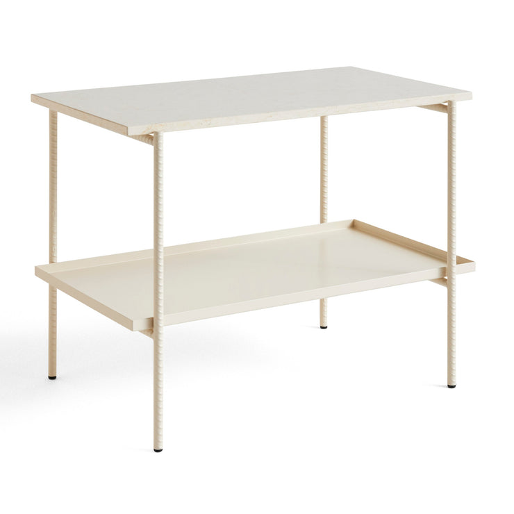 Understell i fargen Alabaster med beige marmortopp, rektangulært