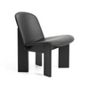 Chisel Lounge Chair fra Hay i eik i fargen Black med skinn Sense Black.