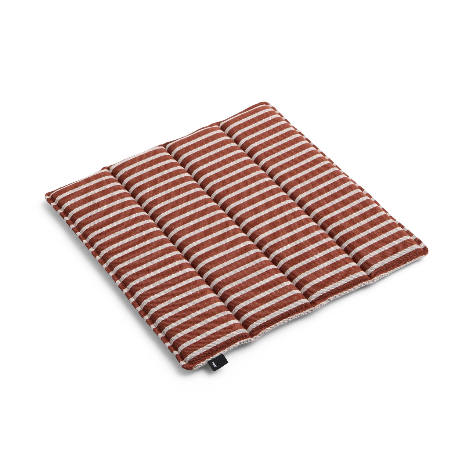 Terrakottastripet sittepute 40 x 40 / Terracotta bold stripe fra Hay