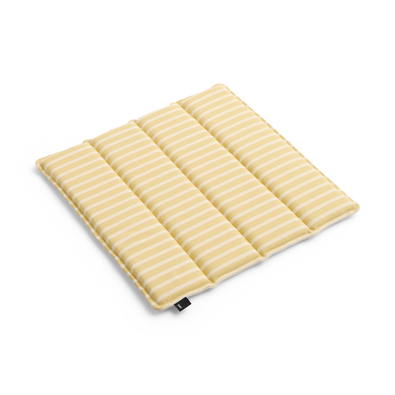 Gulstripet sittepute 40 x 40 / Yellow bold stripe fra Hay