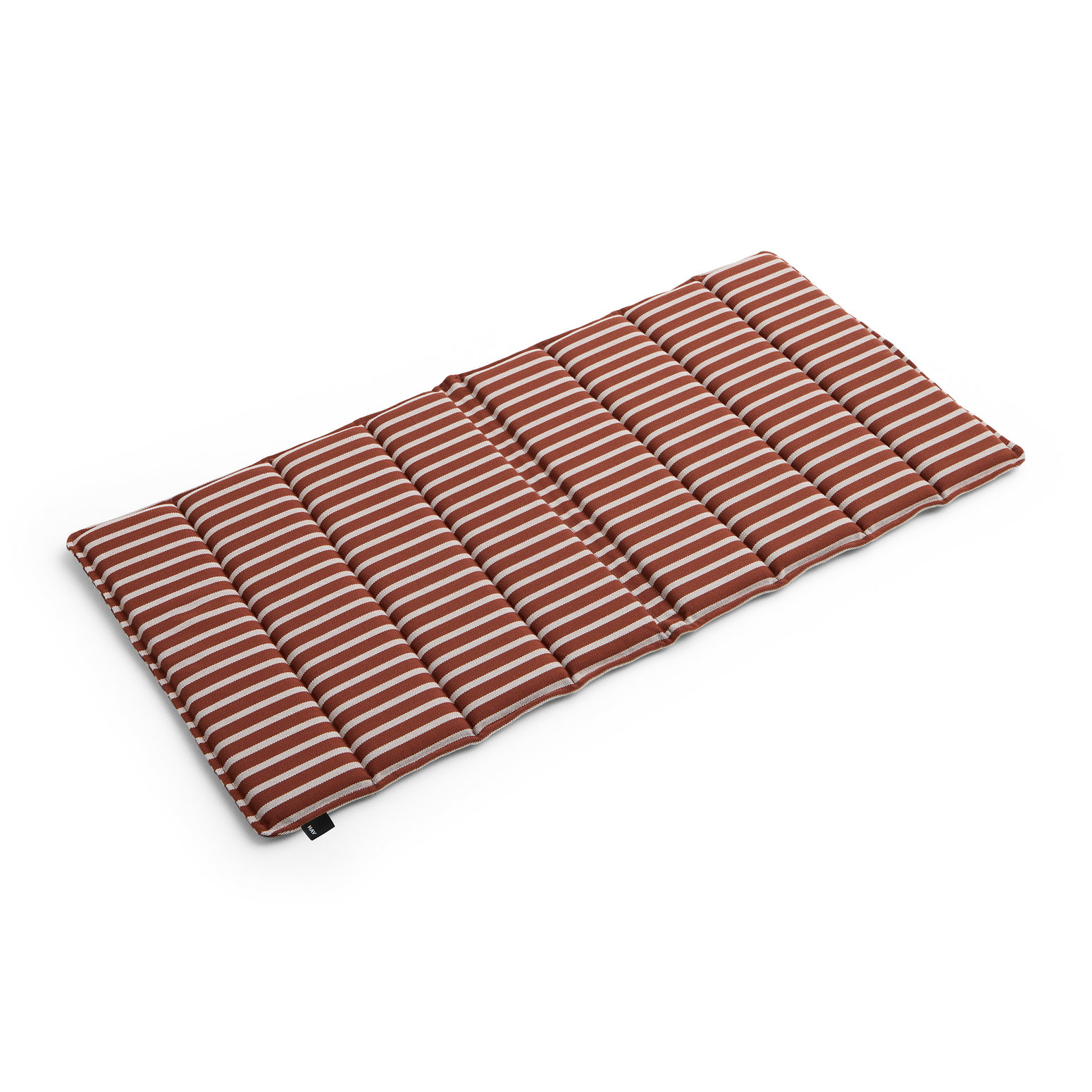 Terrakottastripet rygg- og sittepute 82 x 40 / Terracotta bold stripe fra Hay
