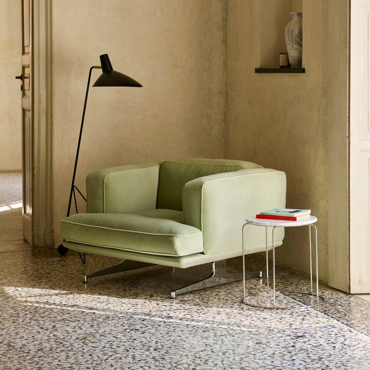 Sidebord Wire Stool VP11 fra &tradition med hvit marmorplate