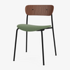 Pavilion i valnøtt, med svart understell og polstret sete i Kvadrat Canvas 926.