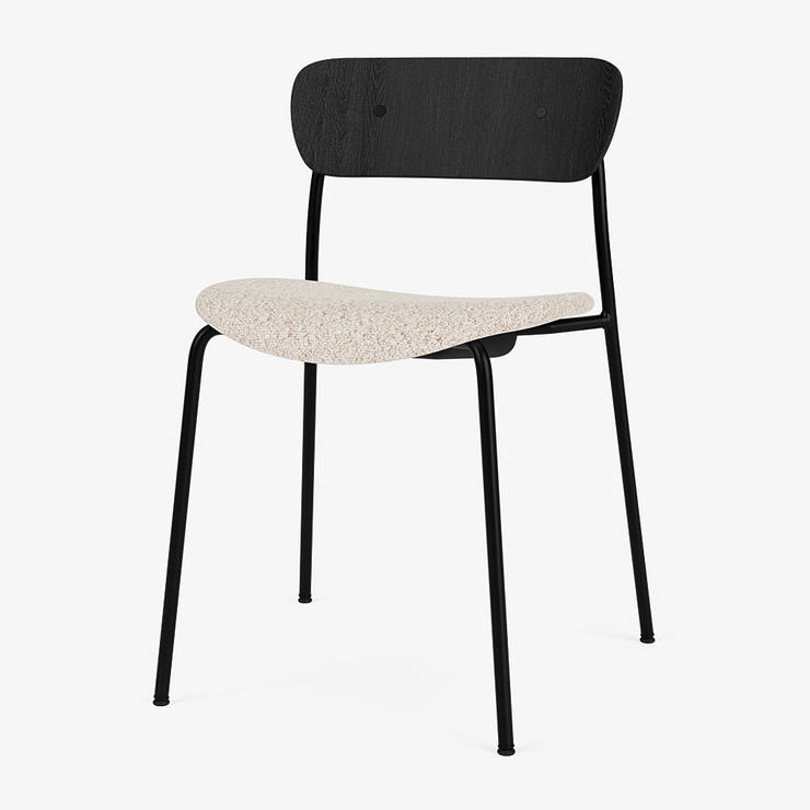 Pavilion i svartlakkert eik, med svart understell og polstret sete i Dedar Serafino Lino 01.