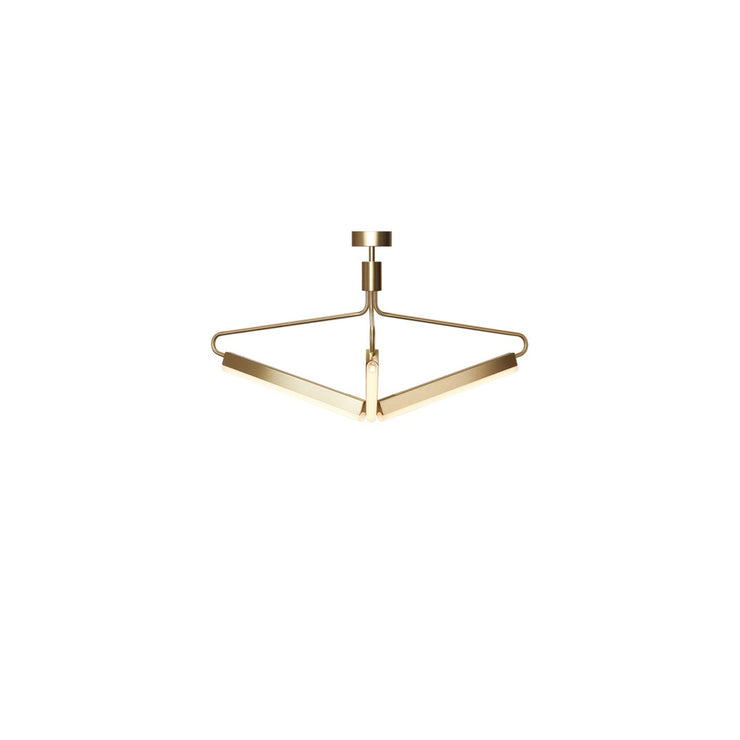 Angel 3 500 Wide Chandelier i messing, lav.