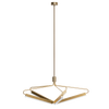 Taklampen Angel 5 5000 Wide Chandelier kommer i to utførelser; messing go stål, og leveres i tre ulike høyder. Her i messing i den høyeste varianten. 