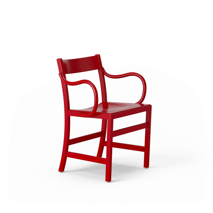 Spisestol Waiter XL Armchair, Red Painted Beech, fra Massproductions.