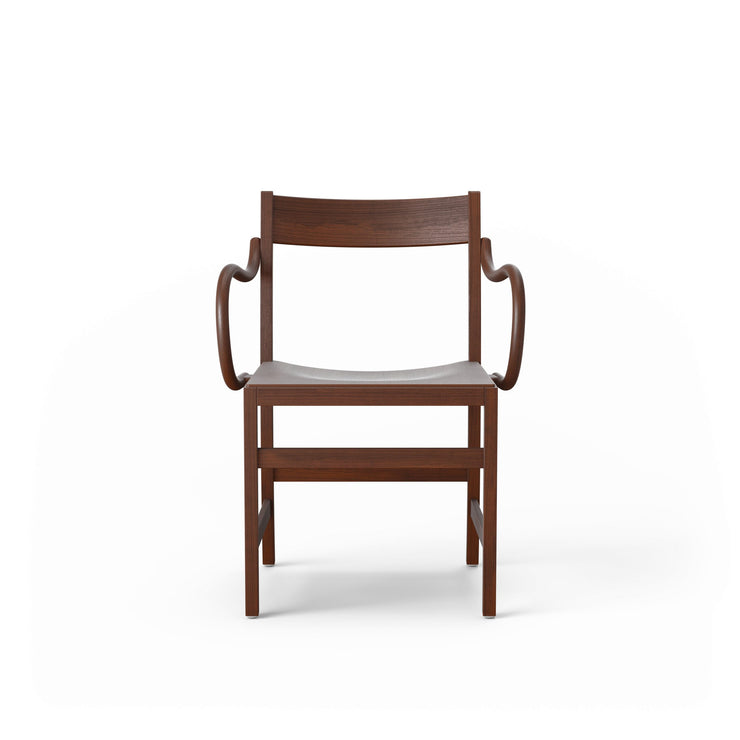 Spisestol Waiter XL Armchair, Walnut Stained Beech, sett forfra. 