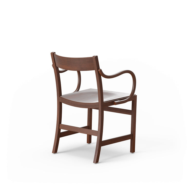 Spisestol Waiter XL Armchair, Walnut Stained Beech, sett bakfra.