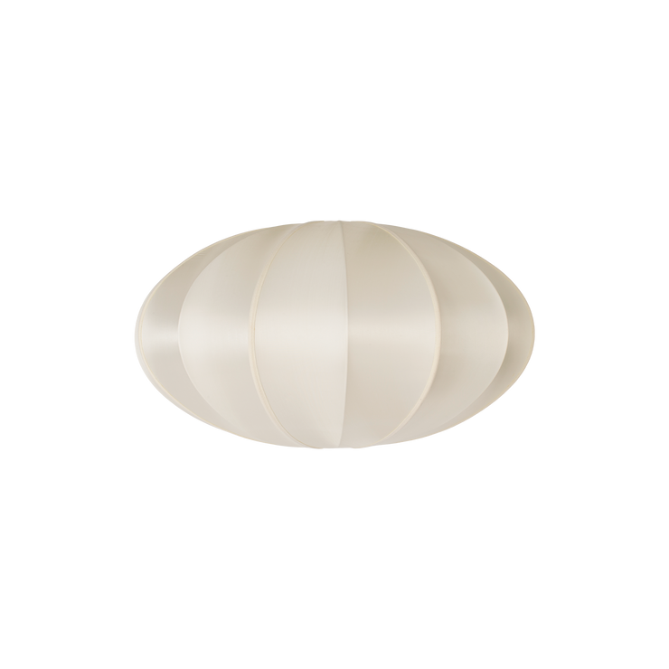 Lampeskjerm Indochina Pumpkin i størrelse L fra Oi Soi Oi med hvite bånd. (65 x 38 cm)
