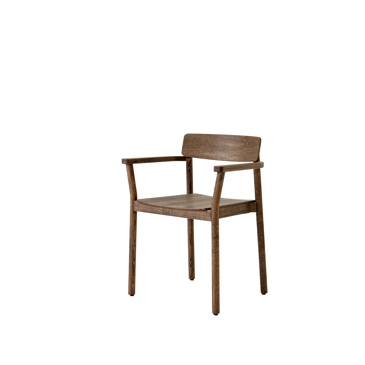 Spisestolen Betty Armchair TK10 fra andTradition er en vakker spisestol i tre med armlener som kommer i forskjellige varianter: Lakkert eik, lakkert røkt eik (som vist her) og svartlakkert ask.