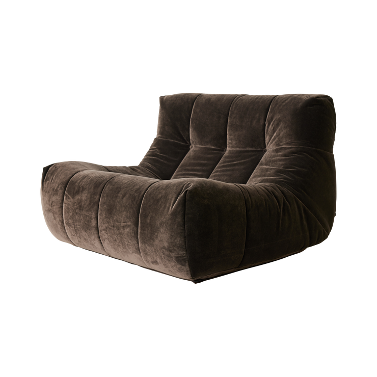 Lenestolen Lazy Lounge Chair fra HK Living i tekstilet Royal Velvet Espresso