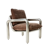 Lenestolen Chrome Lounge Chair fra HK Living med puter i tekstilet Velvet Brown.