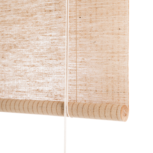 Rullegardin brun plante fra Color&Co i naturfarget jute, med ca 50% lysinnslipp