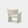 Lenestol Crown Easy Armchair fra Massproductions i tekstilet Silas 114 fra Kvadrat, sett bakfra.