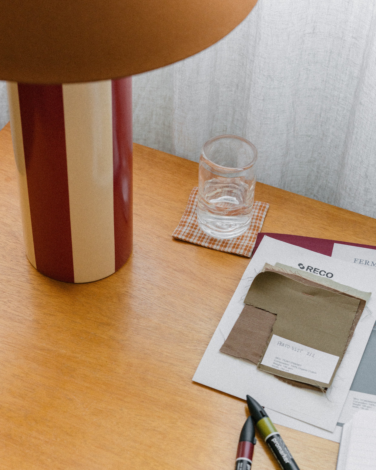 Bordlampe Ombrellina Oxblood & Cognac fra Mattina Moderna