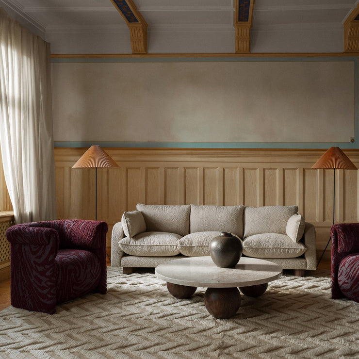 Teppet Herringbone Rug fra Dusty Deco White / hvitt teppe