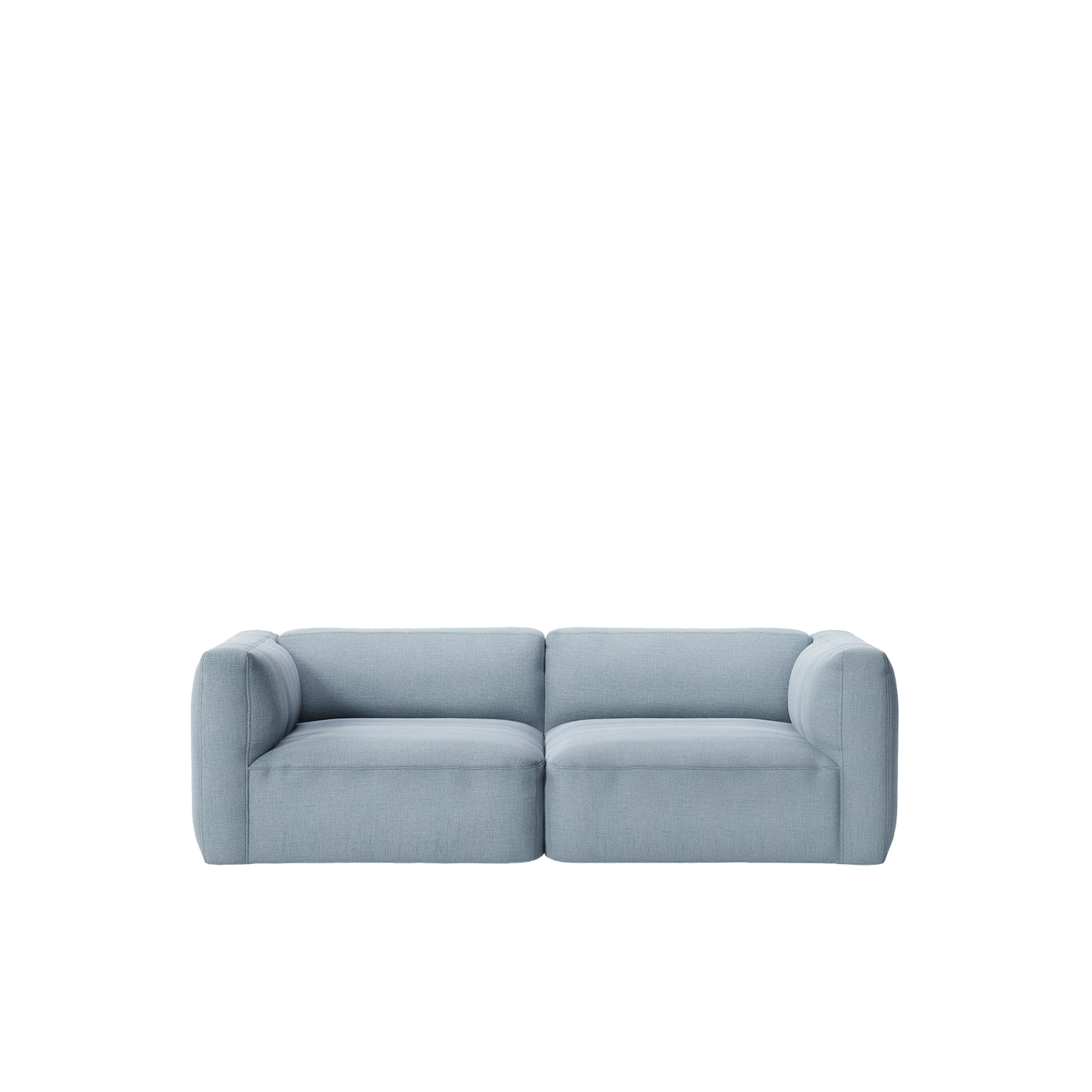 2-seteren, også kalt konfigurasjon A, kommer med enten uformelt lave armlener eller med mer edgy, høye armlener (som vist her). Ellers er sofaen lav, som er noe av det som gjør den deilig loungete, og den løftes kun såvidt fra gulvet med svarte treben. Sofaen Develius Mellow kommer også med avtagbart trekk for å sikre lang levetid. Du kan altså enkelt bytte trekk med tiden, om du vil!