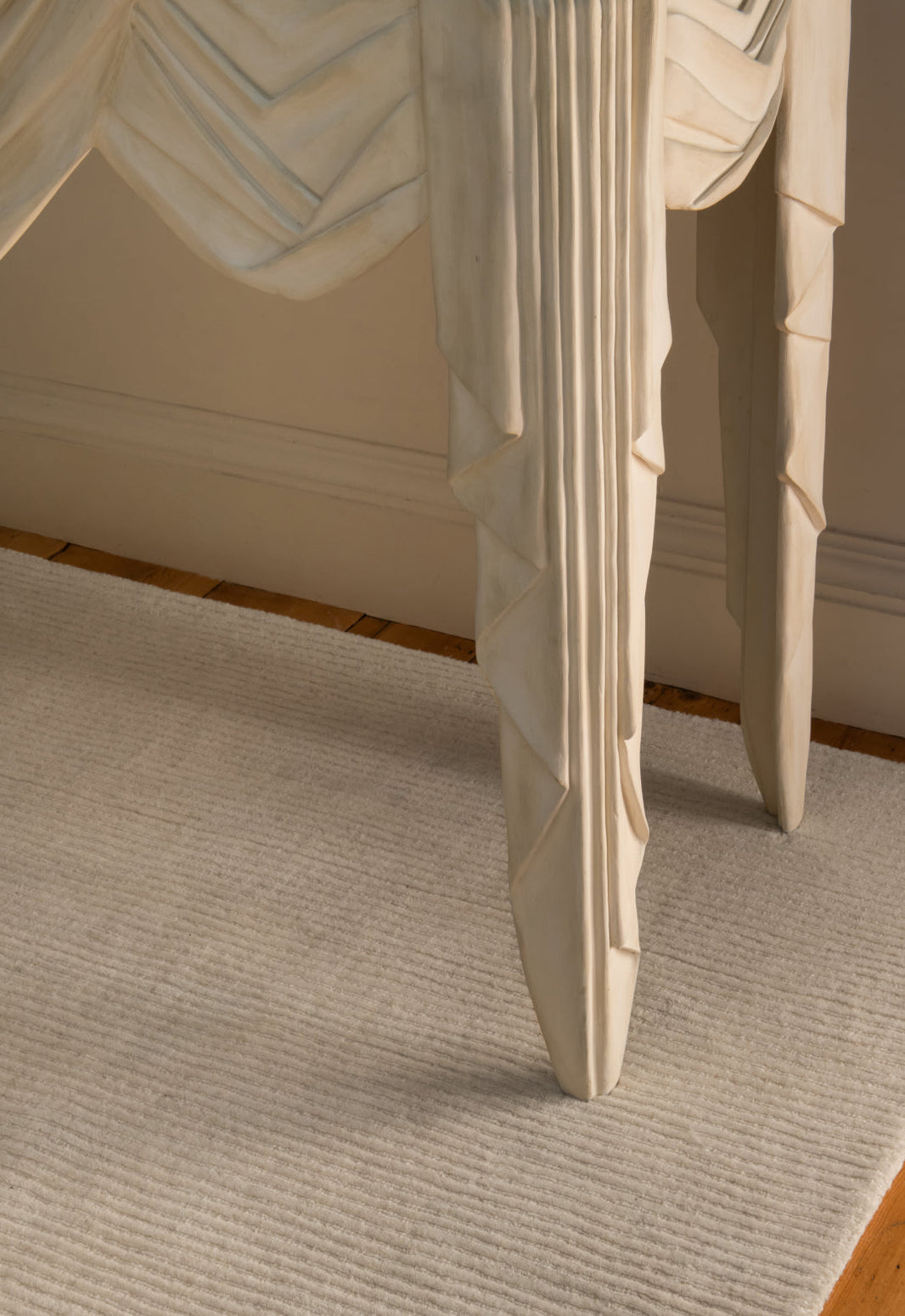 Layered Drift ullteppe i fargen Bone White
