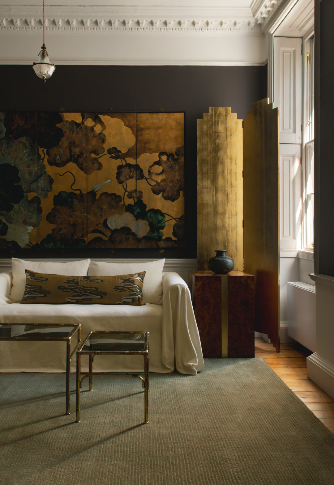 Layered Drift ullteppe i fargen Olive
