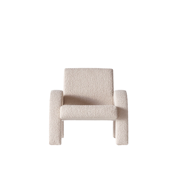Lenestol Arco small fra Dusty Deco i lys beige bouclé