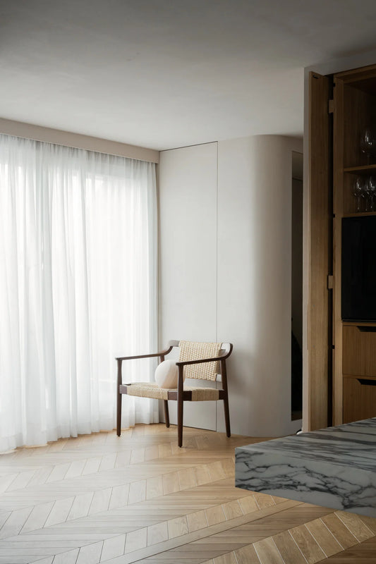 Gardin Voile Hotel - enkel bredde - hvit H230 cm (må hentes) 1 stk tilgjengelig