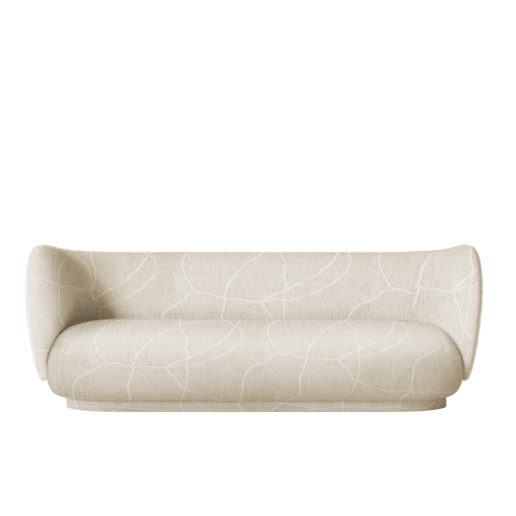Sofa Rico 3 seter fra Ferm Living i tekstilet  Utzon-Can Lis (lys beige mønstret)