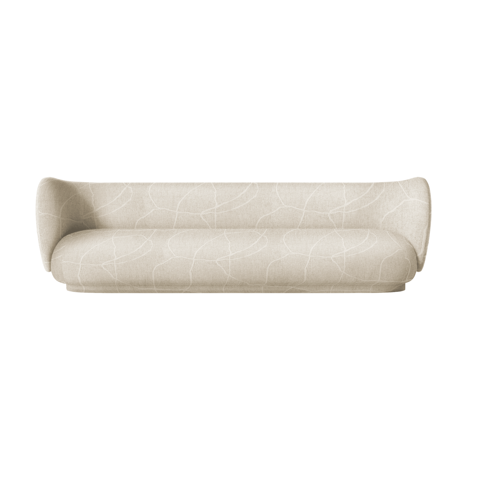 Sofa Rico 4 seter fra Ferm Living i tekstilet  Utzon-Can Lis (lys beige mønstret)