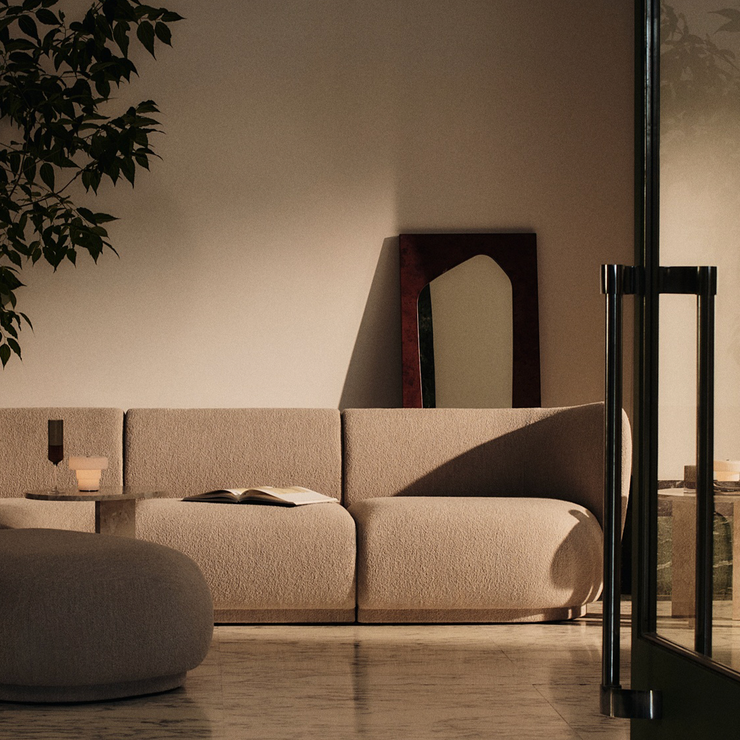 Speil Folia Mirror H135 cm fra Ferm Living i mørk burl (Dark Stained Burl).