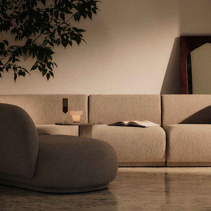 Oppladbar bordlampe Ripple Portable Lamp fra Ferm Living.