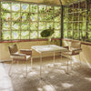 Spisestol Tropique Dining Chair fra Gubi,  hvit med tekstil Leslie Limonta 12, med frynser
