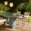 Spisestol Tropique Dining Chair fra Gubi,  svart med tekstil Leslie Stripe 40, med frynser