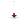Taklampe Gio LN14 fra &tradition i fargen Vermilion Red, Dark Burgundy & Ecru White (rød, burgunder og kremfarget).