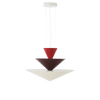 Taklampe Gio LN15 fra &tradition i fargen Vermilion Red, Dark Burgundy & Ecru White (rød, burgunder og kremfarget).