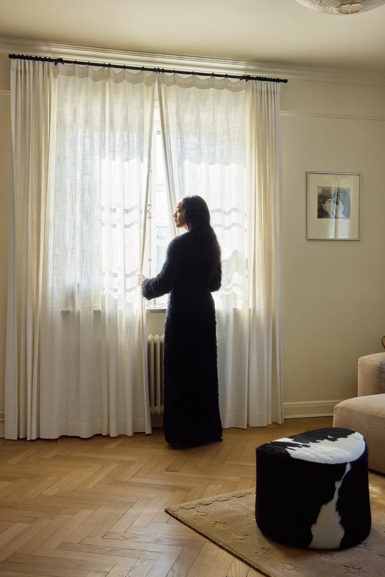 Vevd lingardin fra Gotain i farge hvit