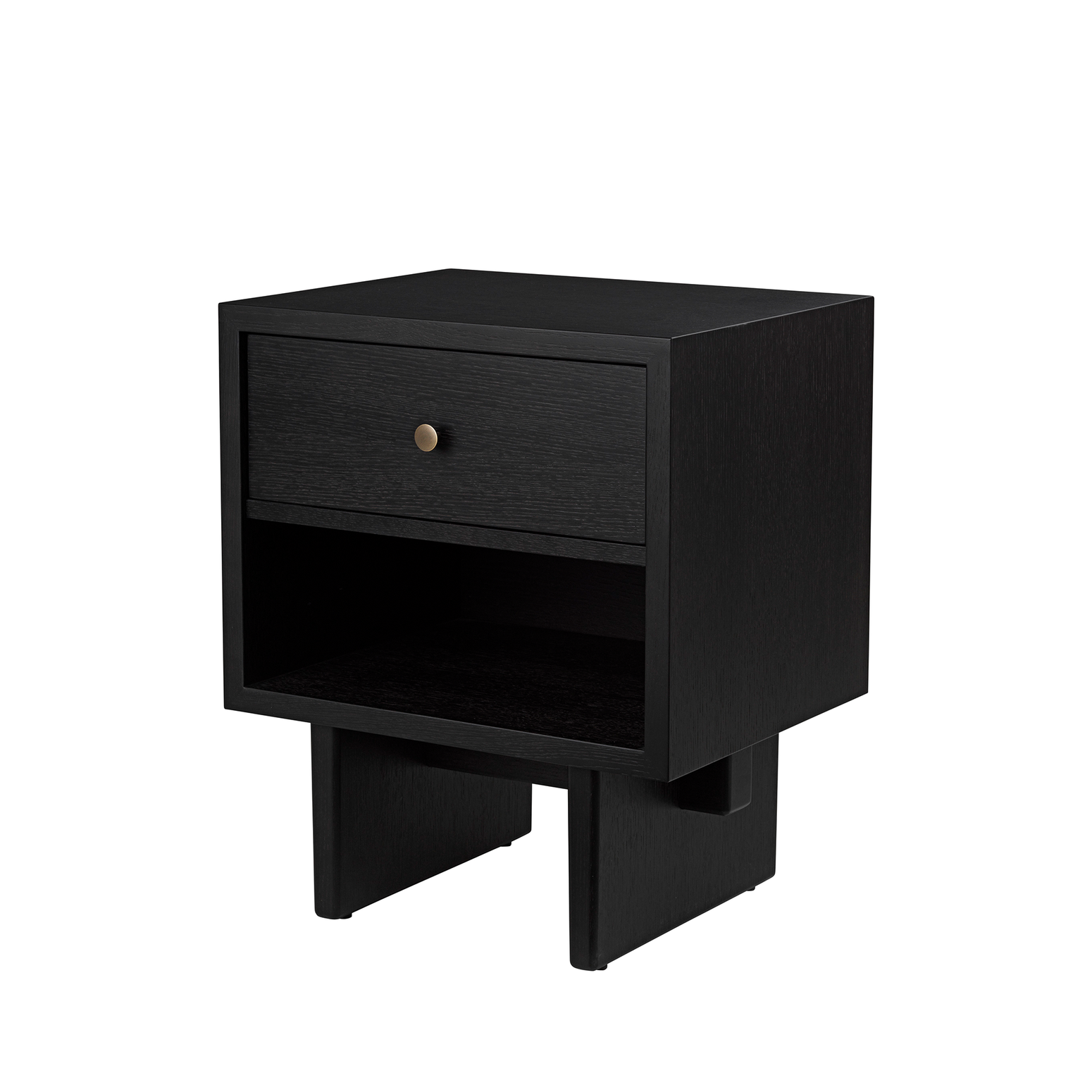 Sidebordet Private Side Table fra Gubi i brunsvart beiset eik.