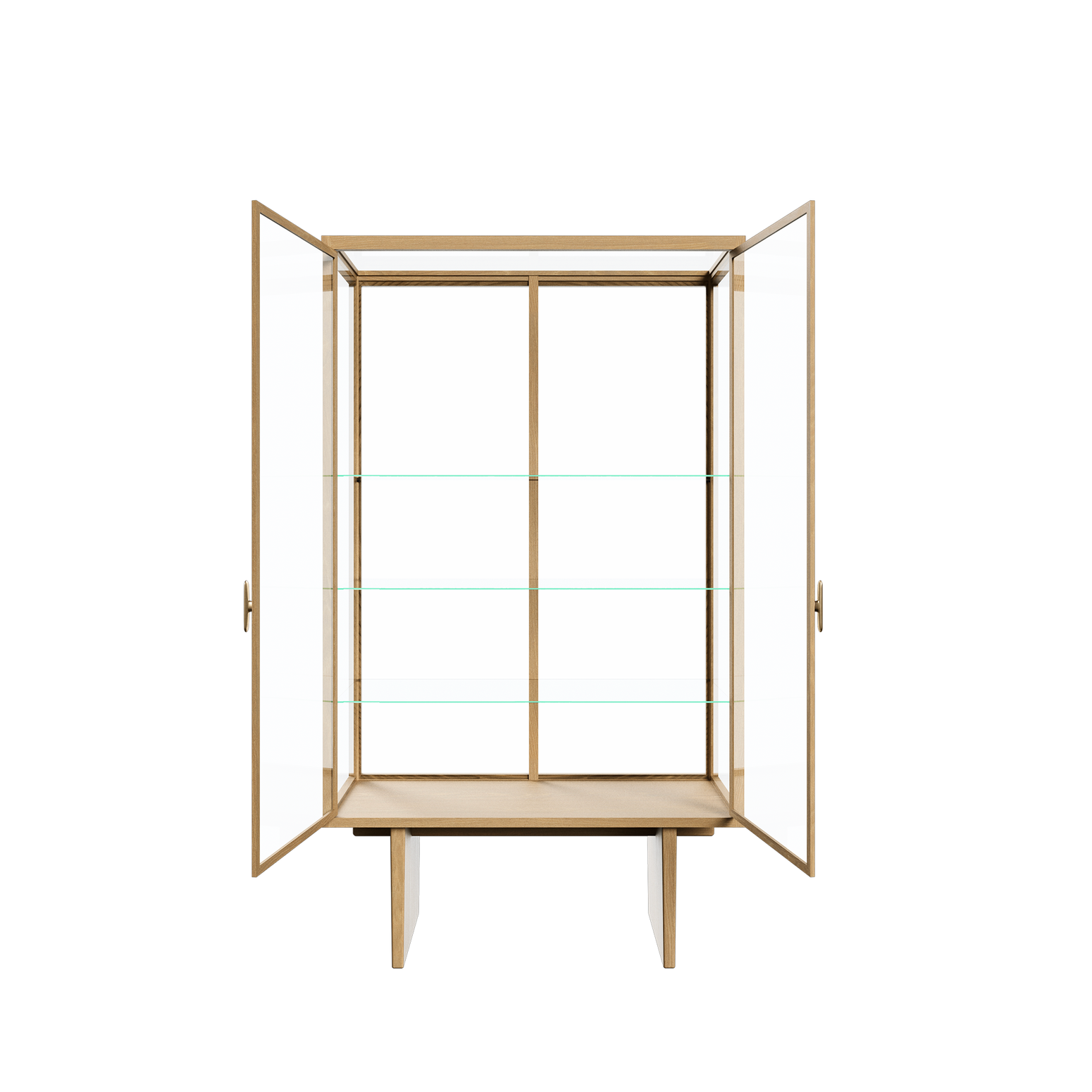 Vitrineskapet Private Vitrine fra Gubi i lys eik. Skapet leveres med tre glasshyller.