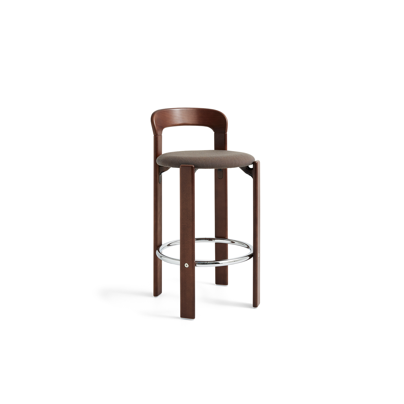 Barkrakk Rey Bar Stool Low fra Hay i fargen Umber Brown med polstret sete trukket i tekstilet Steelcut Trio 376
