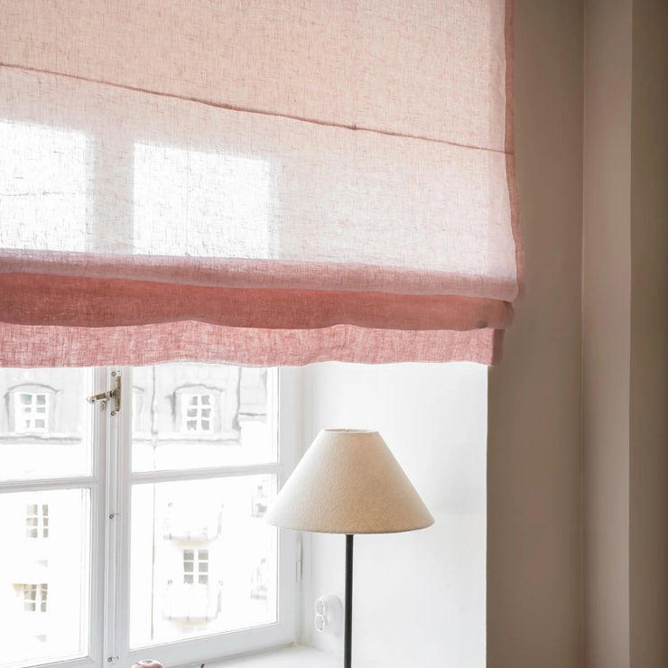Liftgardin i tynn lin fra Gotain i fargen Rosa
