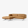 Puff Inland fra &tradition med ben i krom og konjakkfarget skinn Noble Leather Cognac