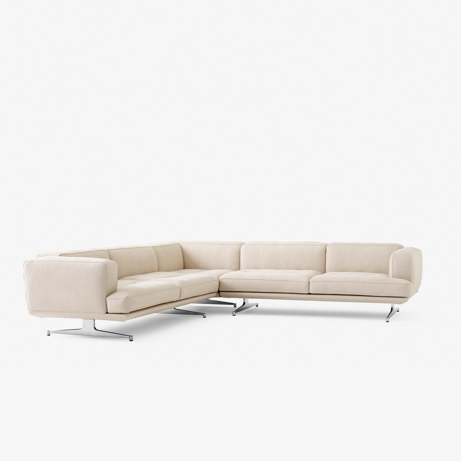 Hjørnesofa Inland fra &tradition med ben i krom og tekstilet Cifrado 0221 (PG4)